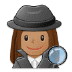 🕵🏽‍♀️ woman detective: medium skin tone display on Samsung